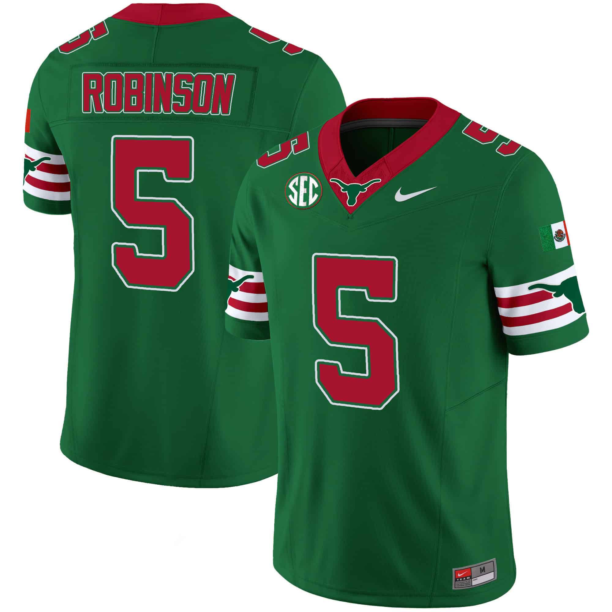 Men Texas Longhorns #5 Robinson Green 2024 Nike Mexico SEC Patch Vapor NCAA Jersey